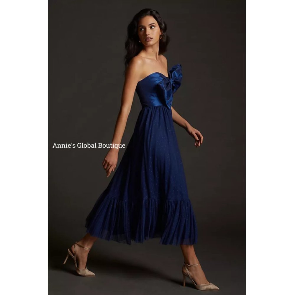 RARE NWT ANTHROPOLOGIE HUTCH Tulle Bow-Tie Midi Dress. - Picture 7 of 16